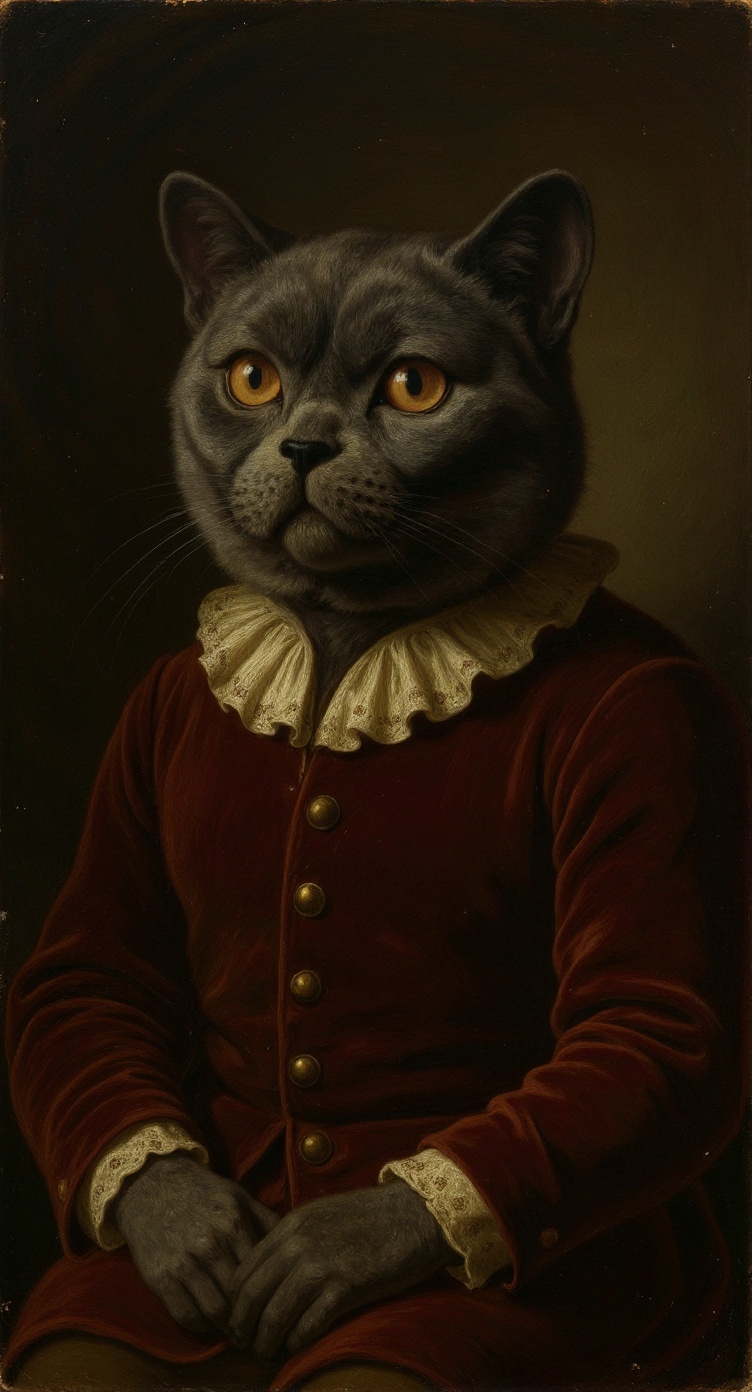 Mister, painted as 18th-century French atelier portrait