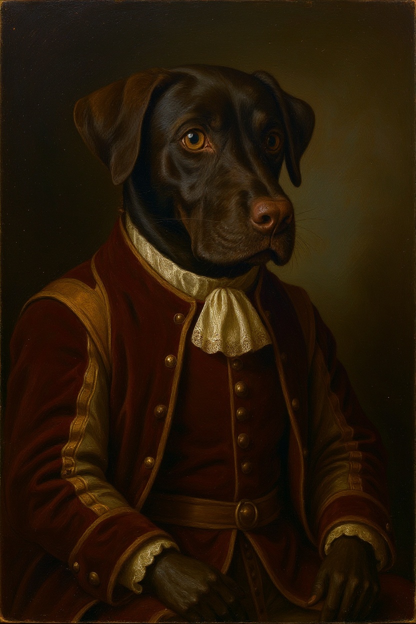 Otto, painted as 18th-century French atelier portrait