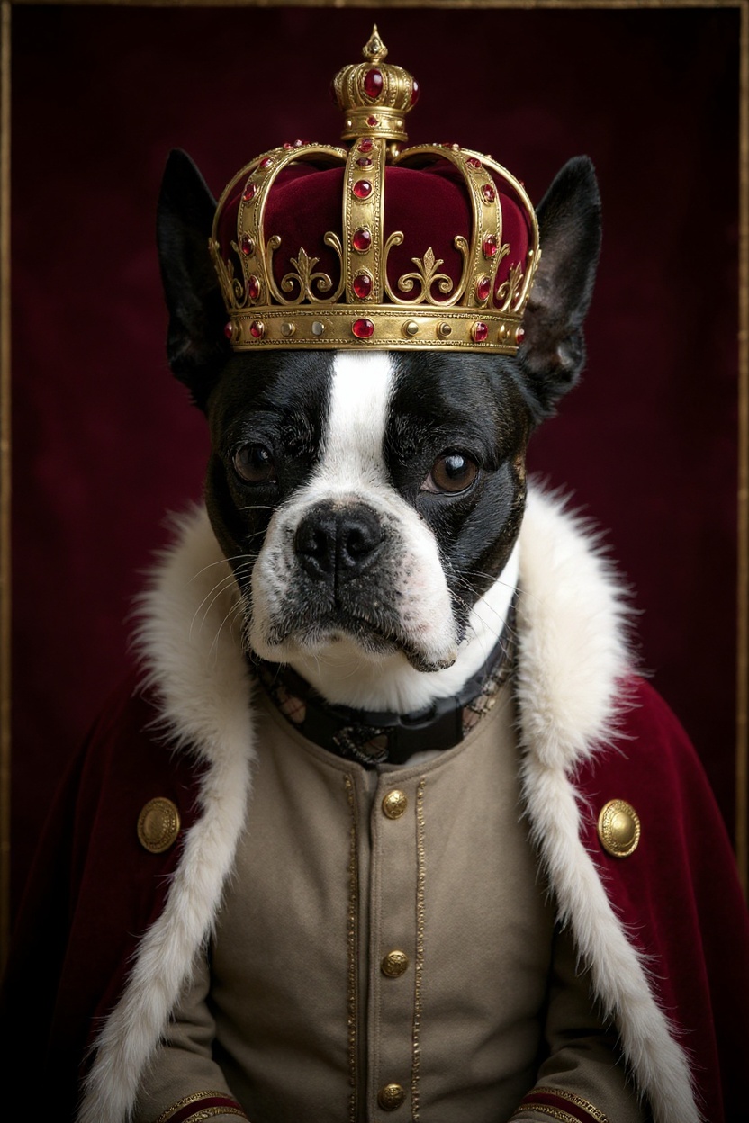Marcel, painted as Baroque royal court portrait